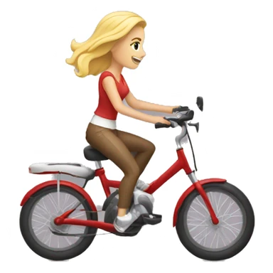 blonde woman riding a bike and texting on the phone  sticker