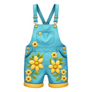 Yellow floral overalls sticker