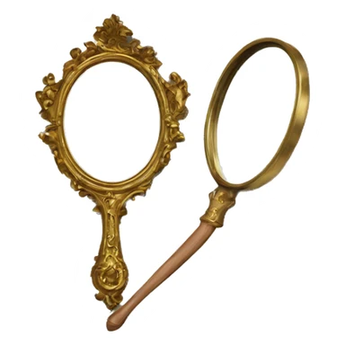 vintage rococo hand mirror sticker