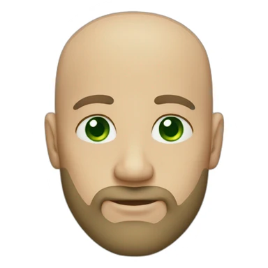 bald guy beard green eyes sticker