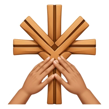 left hand on the bottom and right hand on top doing cross sticker