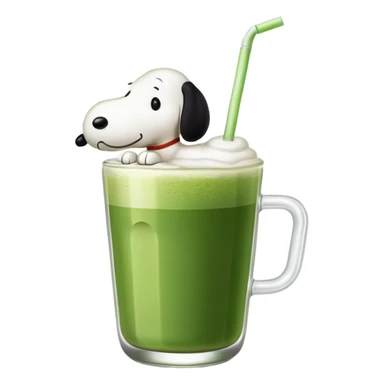 Snoopy drinking matcha sticker