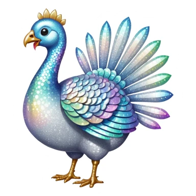 White glitter turkey sticker
