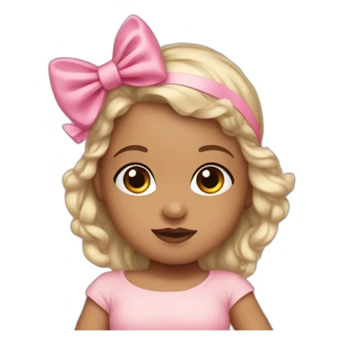 Light skin newborn with a pink bow sticker