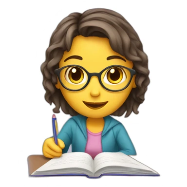 girl_doing_homework sticker