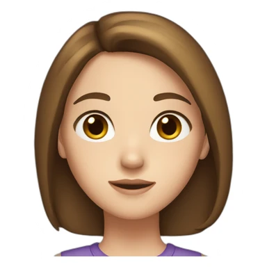 girl with brown hair and medium length hair straight, with freckles, white skin, small eyes sticker