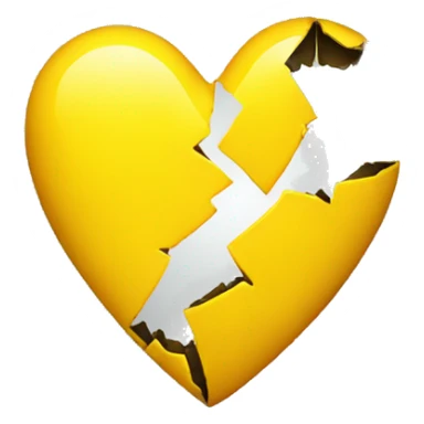 Broken yellow heart sticker