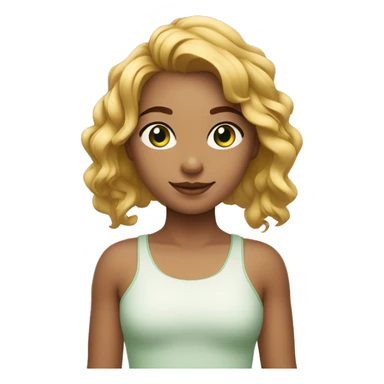 menina, pele clara e olhos verde, cabelo ondulado medio e ruivo sticker