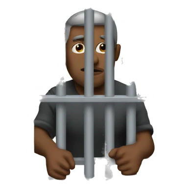 Man in jail cell sticker