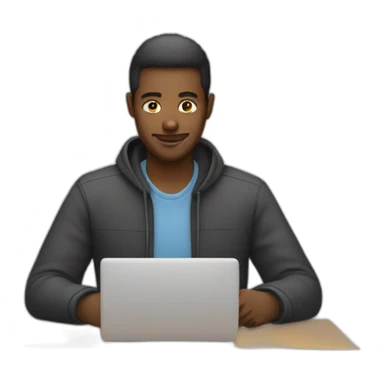 Programmer working on laptop sticker