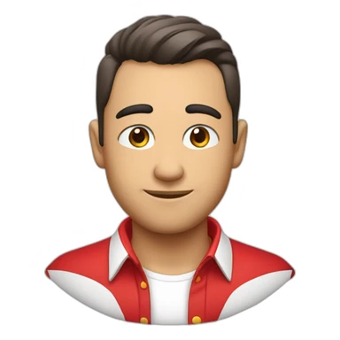 Chico piel blanca camisa roja y anteojos sticker