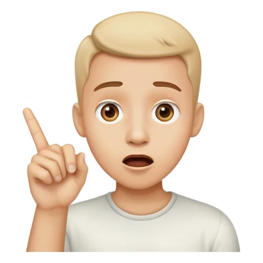 surprised face with finger pointed to it sticker