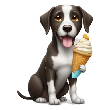 Dog with icecream sticker
