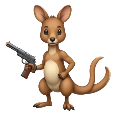 Kangaroo with a gun sticker