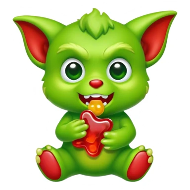 Gremlin eating gummy bear sticker