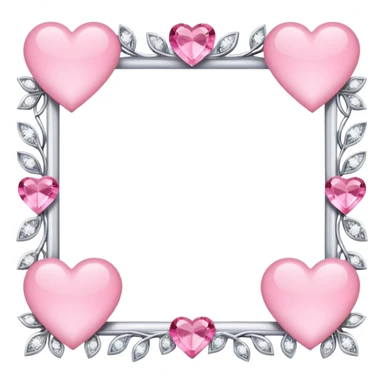 Delecate square pink hearts  and diamonds frame
 sticker