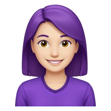 A young woman in 30s with purple clothes sticker