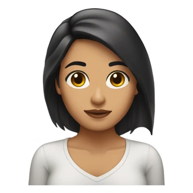 Mujer morena, cabello lacio corto hasta los hombros  sticker