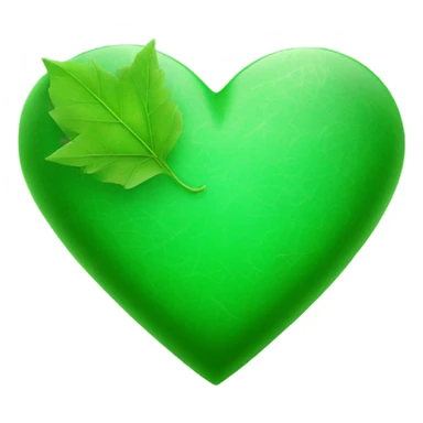 green heart with leaf texture and star on top   sticker