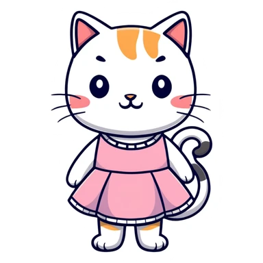 Cat Wearing a dress  sticker