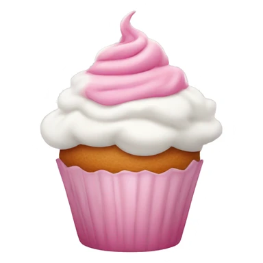 Pink cupcake with whipped cream sticker