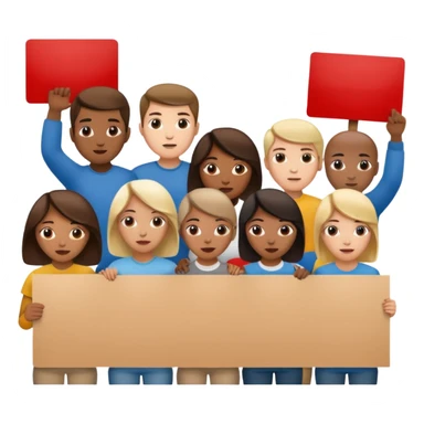 people staging a demonstration sticker