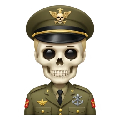 skeleton in army uniformm  sticker