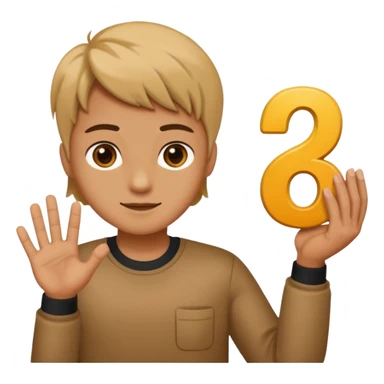 🤷🏻‍♂️ number 6 in left hand and number 7 in the right hand sticker