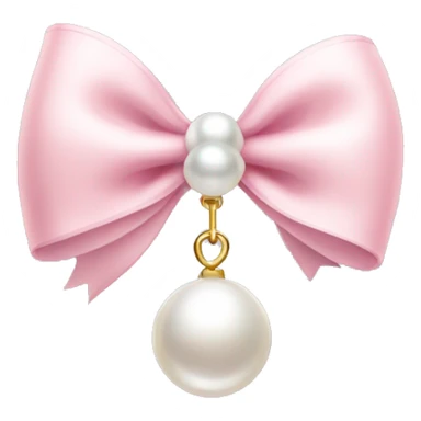light pink bow with a pearl charm sticker