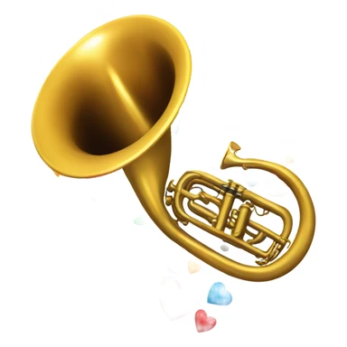 trumpet blowing love hearts sticker