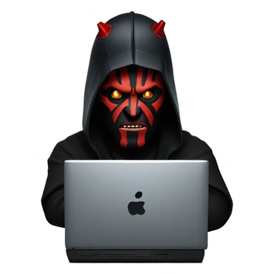 dark maul from star wars using a computer sticker