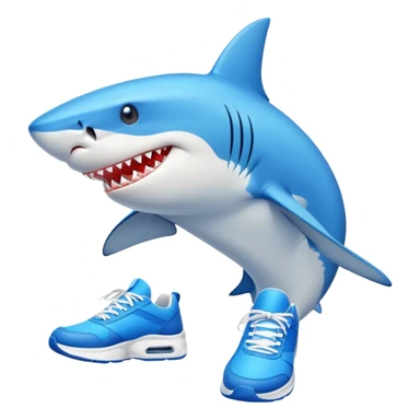 shark with bright blue sneakers sticker