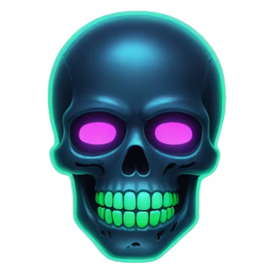 neon glowing skull sticker