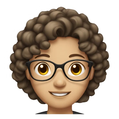 asian woman with glasses fair skin brown hair curly hair saying hi sticker