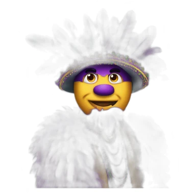 mardi gras wearing feather boa sticker