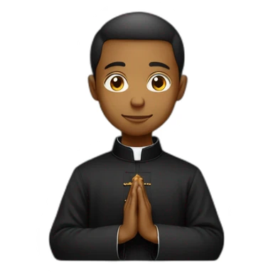 Young Priest in prayer wearing black cassock sticker