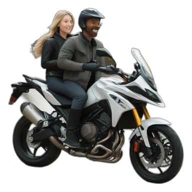 White Girl and white guy on a MT09 sticker