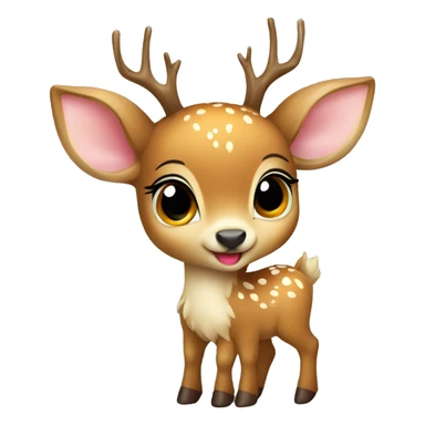 baby deer whit heart aming the hooves sticker