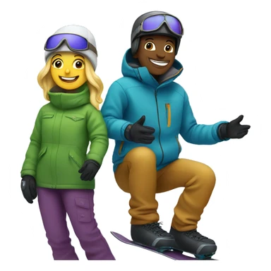 friends enjoying snowboarding outdoors sticker