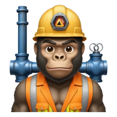 Gorilla working in oilfield sticker