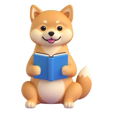 shiba inu reading sticker
