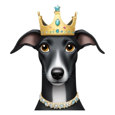 Black Greyhound in a tiara  sticker