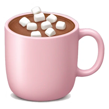 Light Pink mug of hot chocolate with marshmallows  sticker