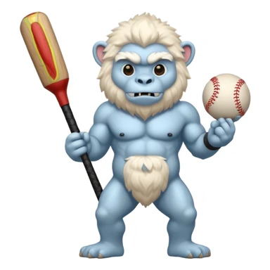 yeti, carrying a baseball bat sticker