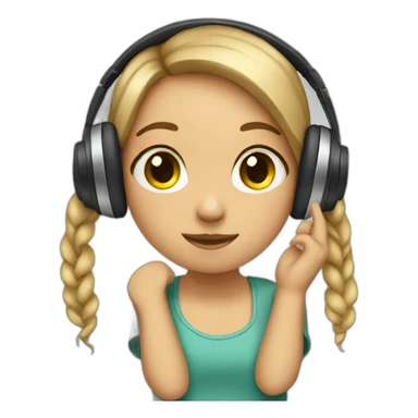 Girls listening to headphones sticker