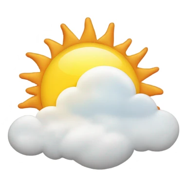 Sun peeking behind a cloud sticker