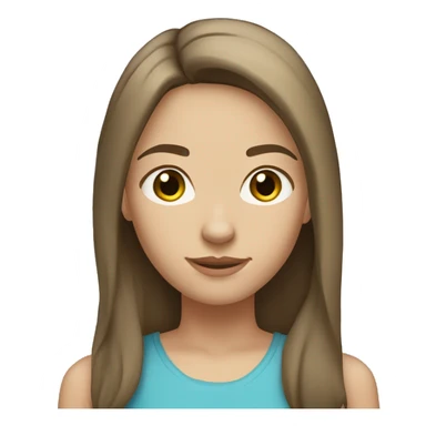 caucasian girl with medium straight brown hair, light brown eyes sticker