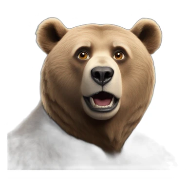 Macron sur un ours sticker