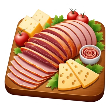 cold cuts (ham & cheese on a rectangular pot platter) sticker