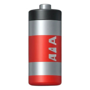 AA battery red color, with a sad face sticker
